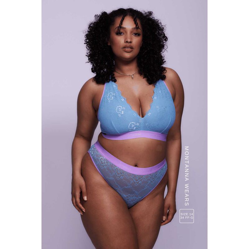 Lemonade Dolls Pastel Lace  Fuller Cup Bra Blue & Lilac image number 1